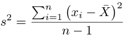 sample variance formula